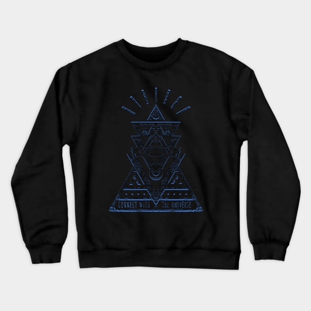 Connect With The Universe - Geometry and Typography Crewneck Sweatshirt by ddtk